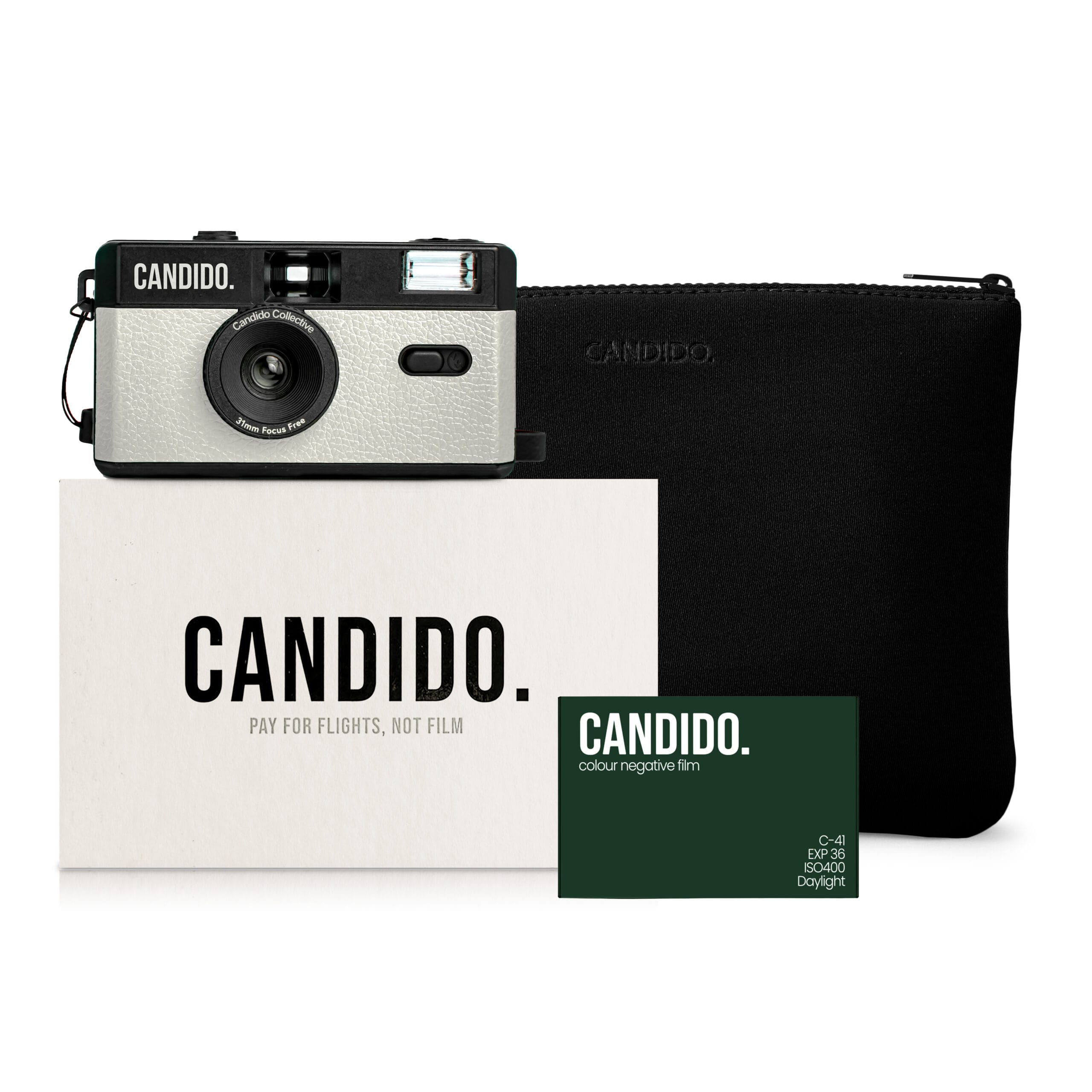 camara white c bolsa y rollo de 400